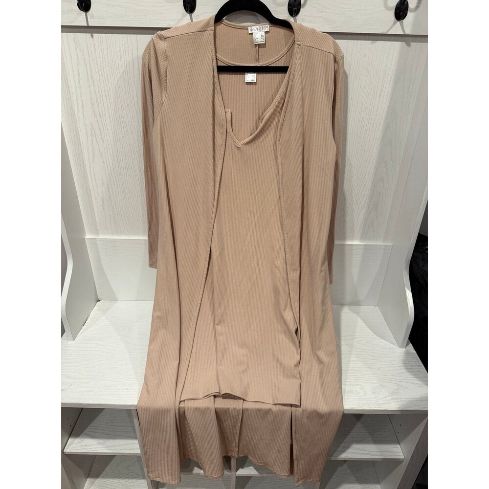 Venus tan 2 piece set dress cardigan NWT NEW